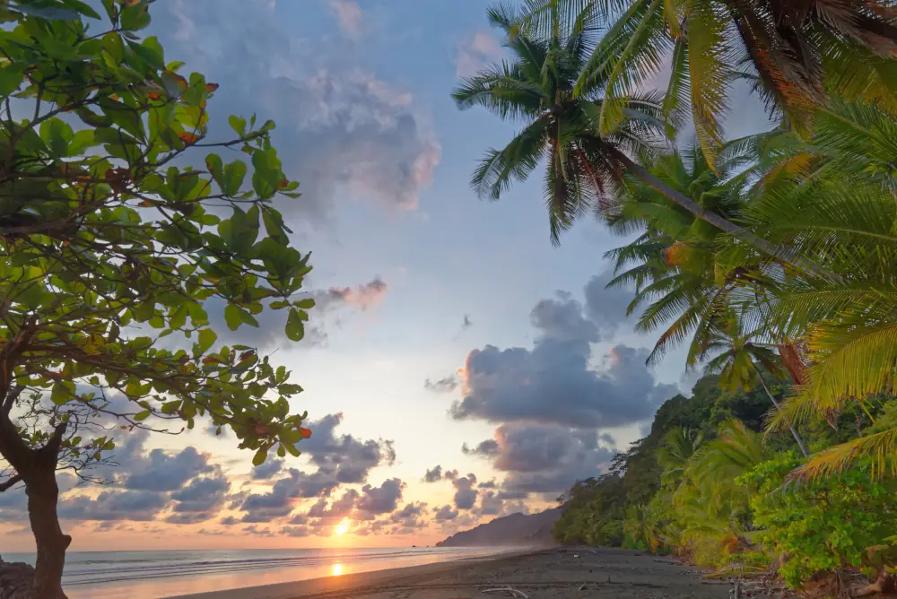 Plage de La Leona au coucher de soleil