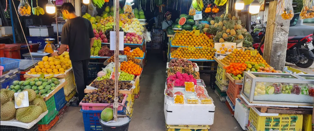 Stands de fruits tropicaux